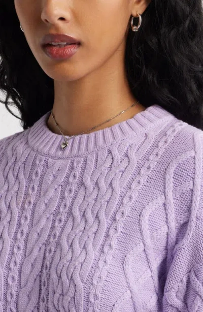 Bp. Cable Pullover Sweater In Purple