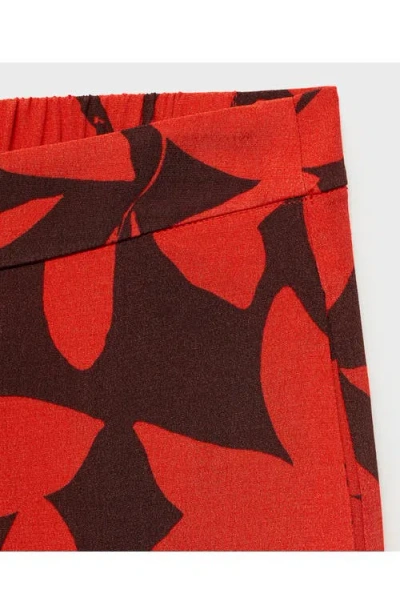 Mango Women's Flowy Printed Pants In Red