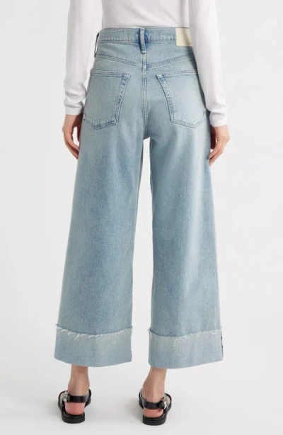 Rag & Bone Andi High Waist Raw Cuffed Ankle Wide Leg Jeans