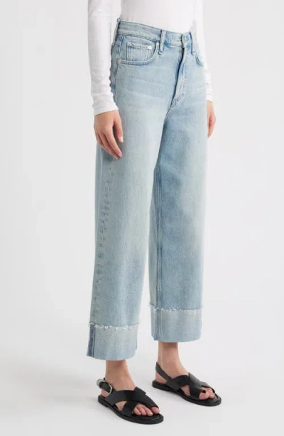 Rag & Bone Andi High Waist Raw Cuffed Ankle Wide Leg Jeans