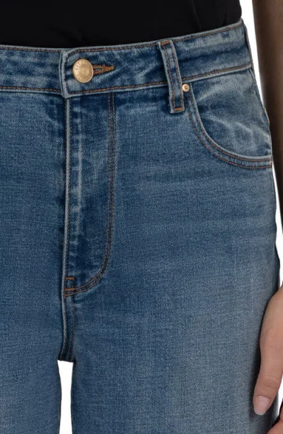 Kut From The Kloth Sienna High Waist Cuffed Hem Wide Leg Jeans In Blue
