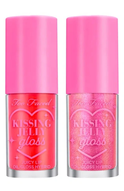 Too Faced Kissing Jelly Favorites Lip Oil Gloss Set $44 Value