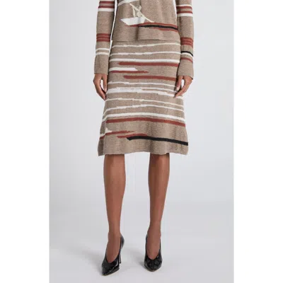 Bottega Veneta Venice Intarsia Linen & Cotton Mélange Sweater Skirt