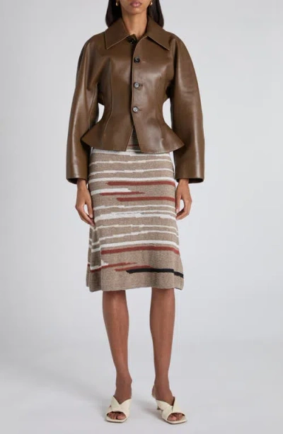Bottega Veneta Venice Intarsia Linen & Cotton Mélange Sweater Skirt
