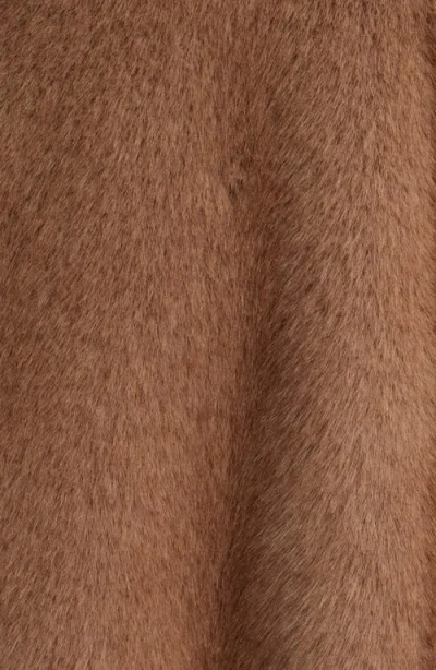 Michael Kors Faux Fur Belted Coat In Brown