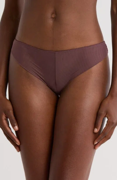 Simone Perele Embleme Lace Tanga Thong In Purple