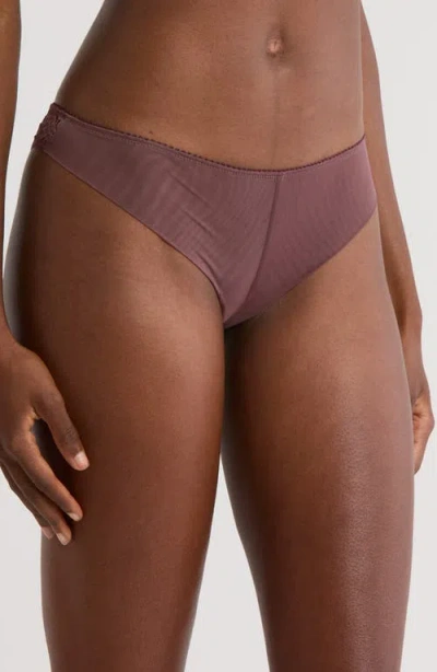Simone Perele Embleme Lace Tanga Thong In Purple