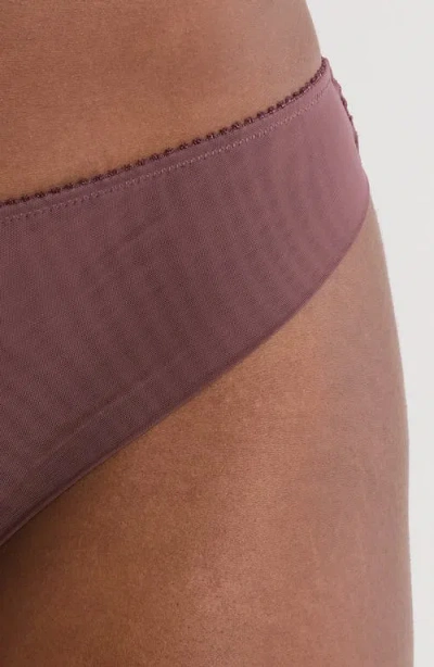 Simone Perele Embleme Lace Tanga Thong In Purple
