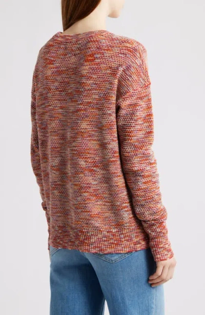 Nic + Zoe Nic+zoe Space Dye Cotton Sweater In Burgundy
