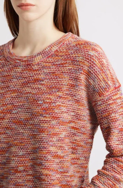 Nic + Zoe Nic+zoe Space Dye Cotton Sweater In Burgundy