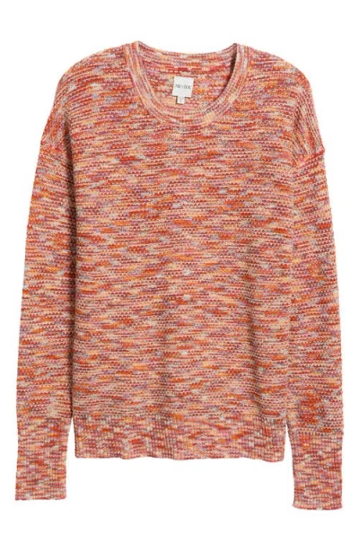 Nic + Zoe Nic+zoe Space Dye Cotton Sweater In Burgundy