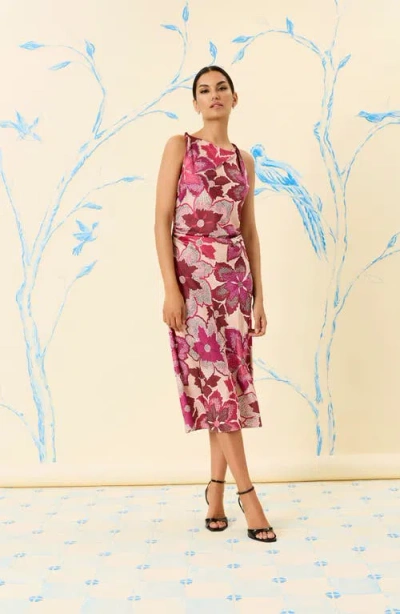 Maggy London Floral Sheath Midi Dress