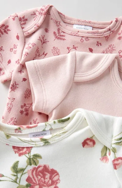 Nordstrom Assorted 3-pack Bodysuits In Pink
