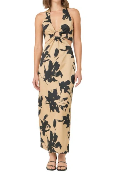 Endless Rose Floral Cutout O-ring Maxi Dress