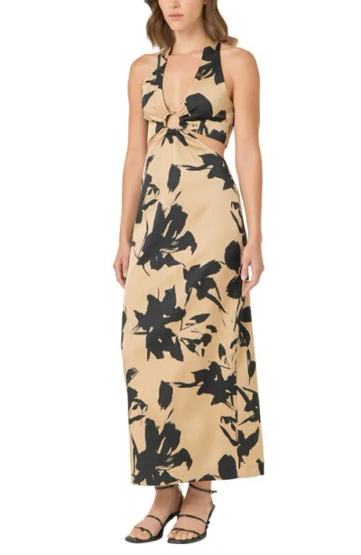 Endless Rose Floral Cutout O-ring Maxi Dress