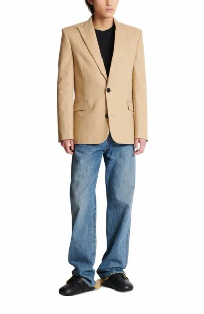 Balmain Canvas 2-button Jacket In Brown