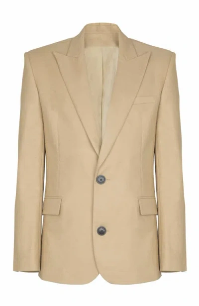 Balmain Canvas 2-button Jacket In Brown