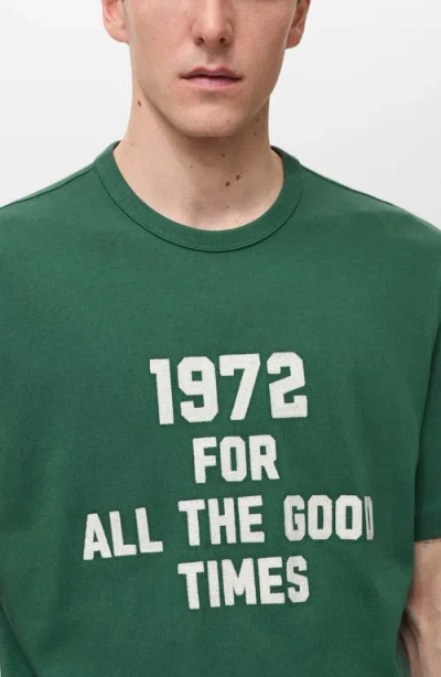 Mango 1972 Embroidered T-shirt In Green