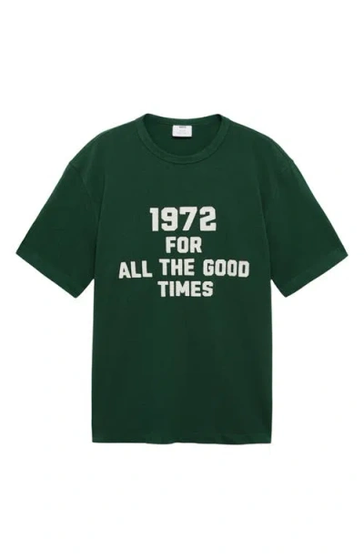 Mango 1972 Embroidered T-shirt In Green