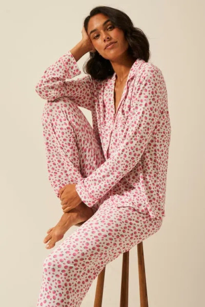 Stripe & Stare Long Pyjama Set In Purple