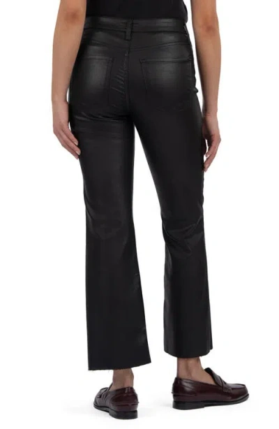 Kut From The Kloth Kelsey Coated High Waist Raw Hem Kick Flare Jeans