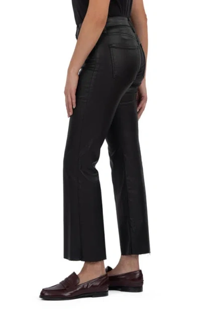 Kut From The Kloth Kelsey Coated High Waist Raw Hem Kick Flare Jeans