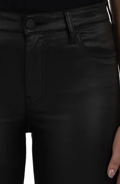 Kut From The Kloth Kelsey Coated High Waist Raw Hem Kick Flare Jeans