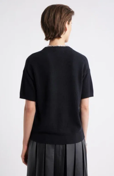 Nordstrom Short Sleeve Cashmere Sweater In Black