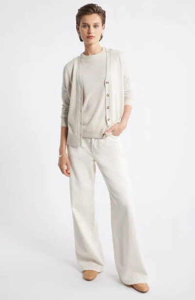 Nordstrom Short Sleeve Cashmere Sweater In White
