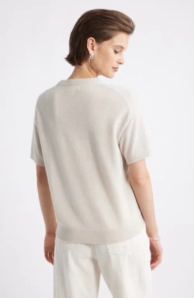 Nordstrom Short Sleeve Cashmere Sweater In White