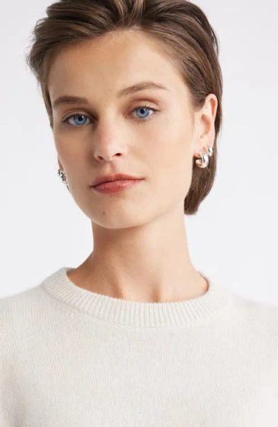 Nordstrom Short Sleeve Cashmere Sweater In White
