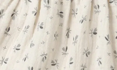Quincy Mae Bluebell Print Cotton Dress In Neutral