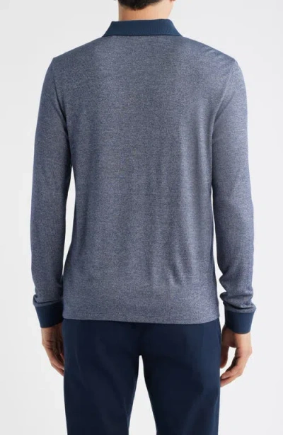 Theory Goris Activate Long Sleeve Polo In Blue