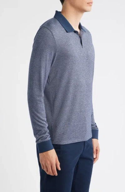 Theory Goris Activate Long Sleeve Polo In Blue