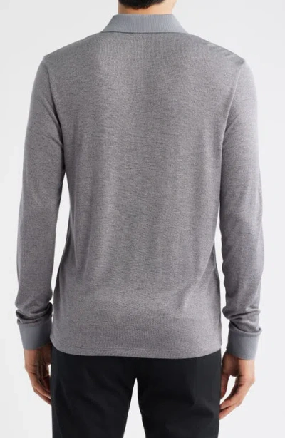 Theory Goris Activate Long Sleeve Polo In Gray