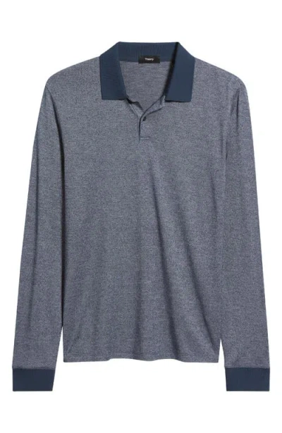 Theory Goris Activate Long Sleeve Polo In Blue