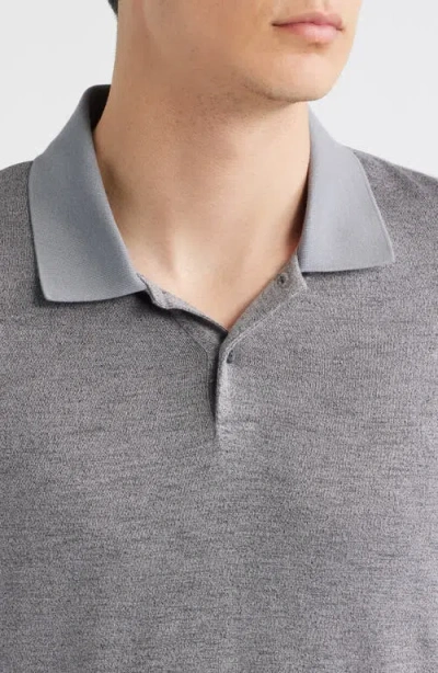 Theory Goris Activate Long Sleeve Polo In Gray