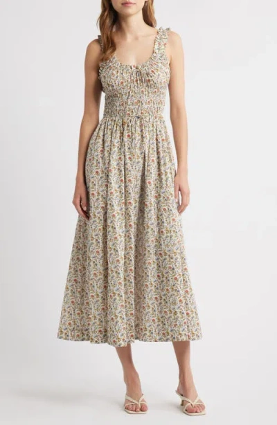 Doen Dôen Emmaretta Floral Pleated Cotton Voile Maxi Dress