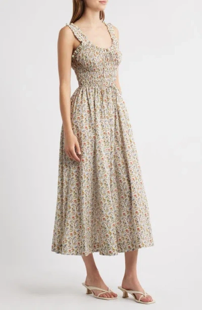 Doen Dôen Emmaretta Floral Pleated Cotton Voile Maxi Dress