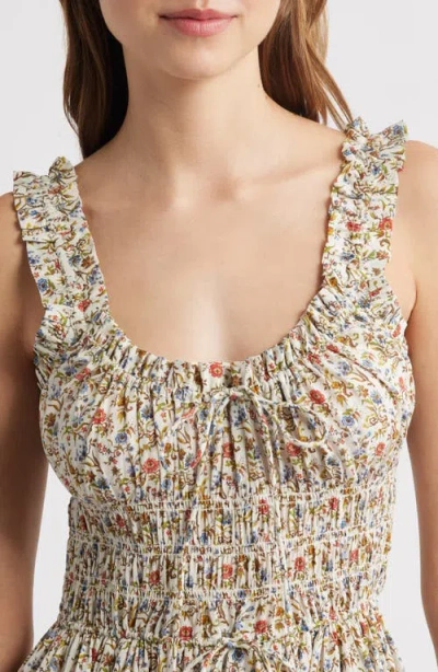 Doen Dôen Emmaretta Floral Pleated Cotton Voile Maxi Dress