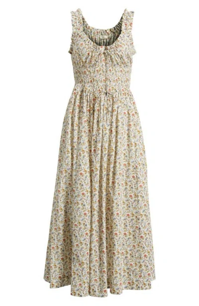 Doen Dôen Emmaretta Floral Pleated Cotton Voile Maxi Dress