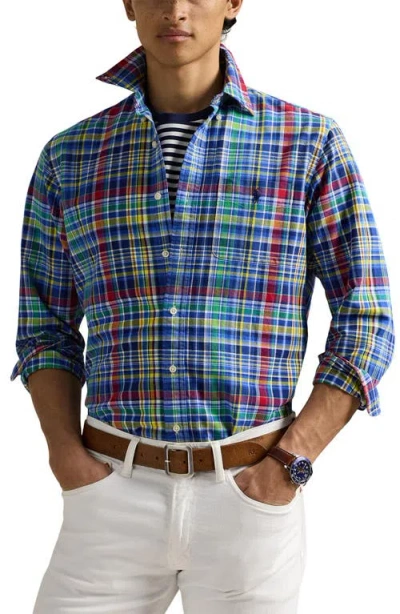 Polo Ralph Lauren Classic Fit Plaid Cotton Button-down Oxford Shirt