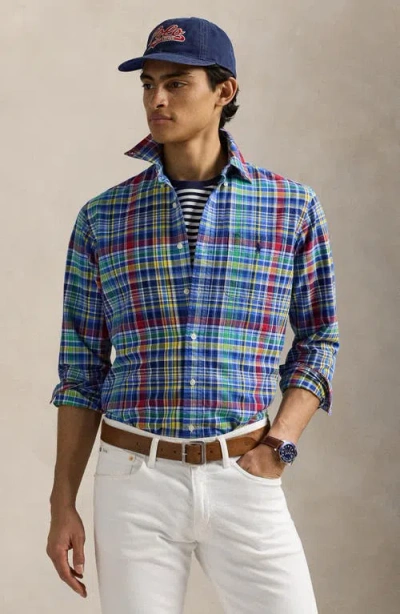 Polo Ralph Lauren Classic Fit Plaid Cotton Button-down Oxford Shirt