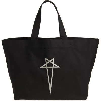 Rick Owens Star Embroidered Canvas Beach Tote
