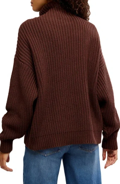 Free People Swim Too Deep Turtleneck Sweater In Brown