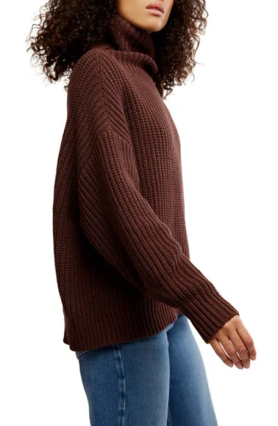 Free People Swim Too Deep Turtleneck Sweater In Brown