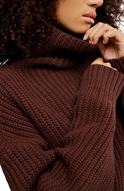 Free People Swim Too Deep Turtleneck Sweater In Brown
