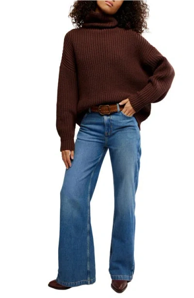 Free People Swim Too Deep Turtleneck Sweater In Brown