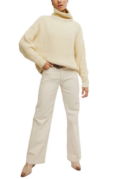 Free People Swim Too Deep Turtleneck Sweater In Nude