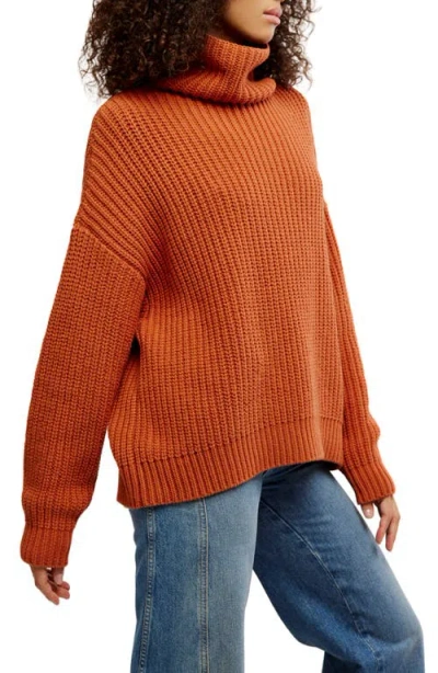 Free People Swim Too Deep Turtleneck Sweater In Brown